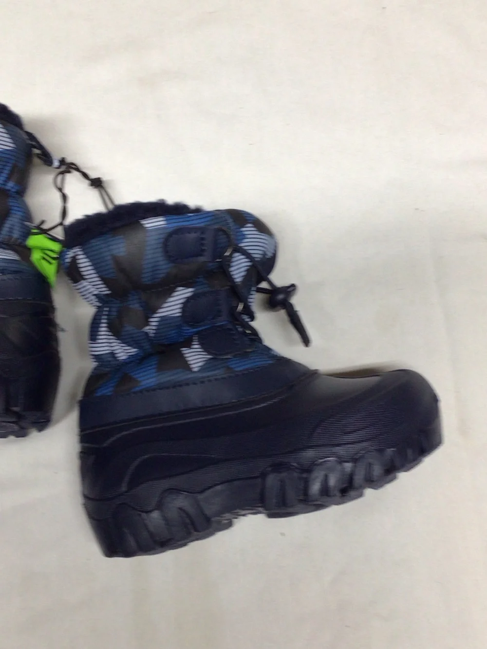 Kids Waterproof Navy Blue Snow Boots with Fleece Lining